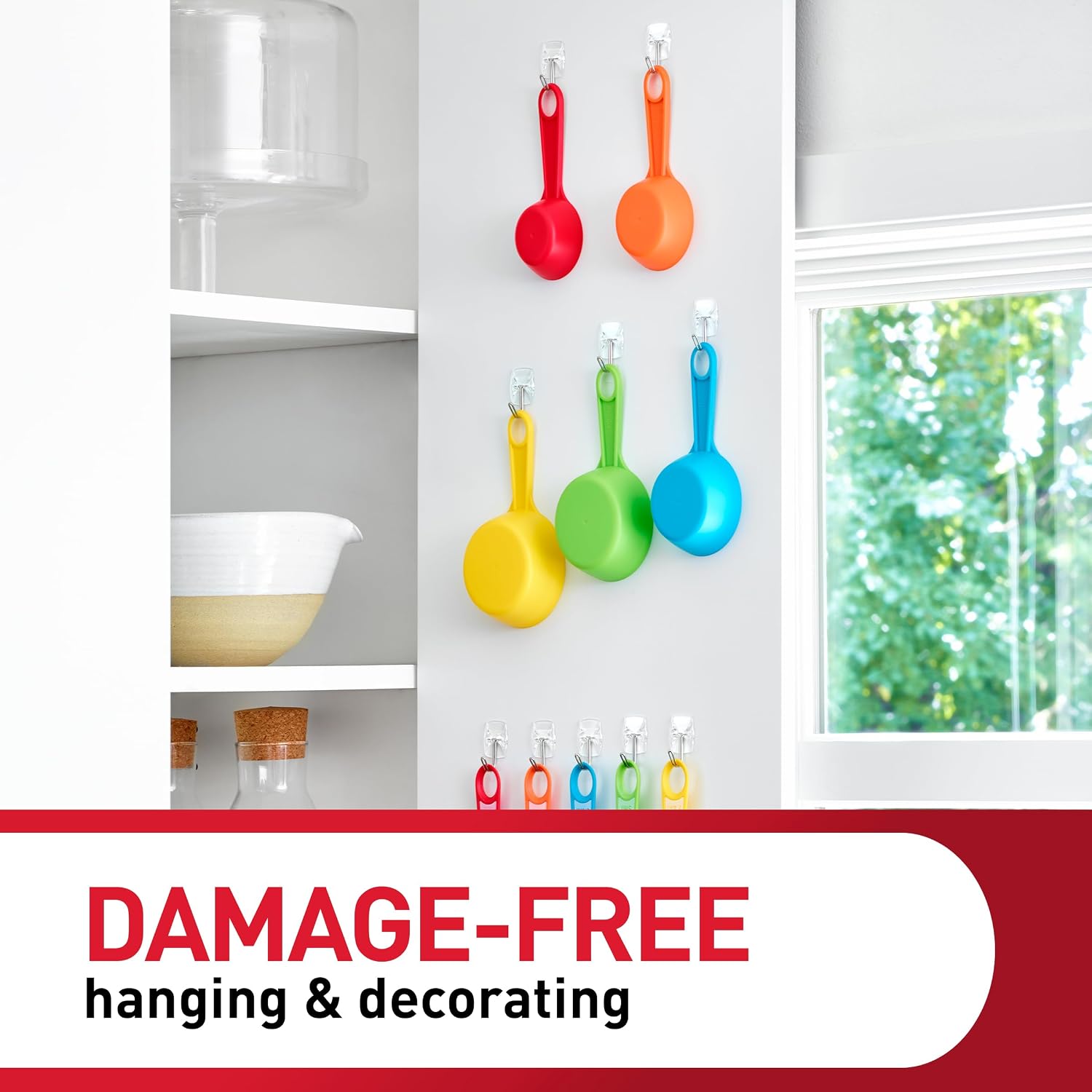 Command Small Clear Wire Toggle Hooks. 10 Wall Hook and 12 Strips. Damage-Free Hanging with Adhesive. Great for Hanging. Organization and Storage. Holds up to 0.5 lb - Image 4